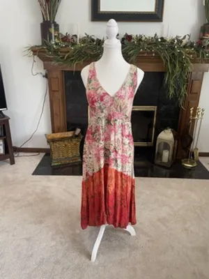 Angie High Low Dress Womens L Pink Festival‎ Brunch Resort Coastal Cruise Beach thumbnail 3