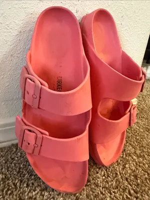 Birkenstock Arizona EVA sandals coral pink Waterproof Double Strap Sandal shoe thumbnail 3