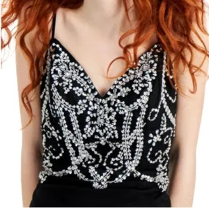 Say Yes To The Prom Embellished Spaghetti Strap Sweetheart Neckline Prom Dress thumbnail 2