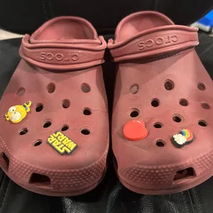CROCS women’s  Sandals - Maroon with Fun Charms thumbnail 2