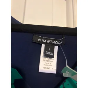 41 Hawthorne Perissa‎ Reversible Dress Green Navy V Neck Sleeveless L NWT thumbnail 9