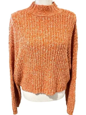 Sincerely Jules Womens Chunky Knit Pullover Sweater Size L Mock Neck Fall NWT thumbnail 1