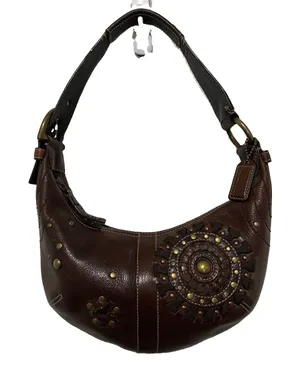 Vintage Coach Mia Soho Brown Leather Studded Starburst Hobo Bag 10062 W/ Hangtag thumbnail 1