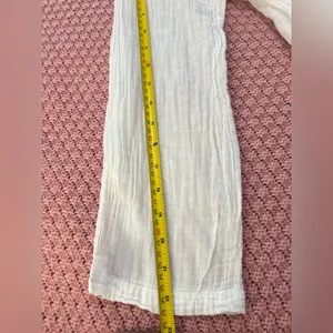 Made in ITALY. 100% cotton.Casual White V-Neck Long Sleeve Dress thumbnail 8
