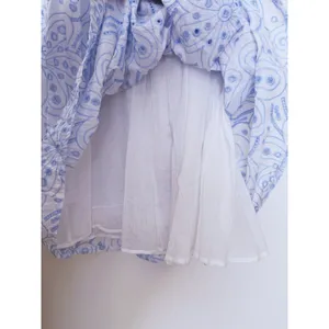 Lulus Floral Eyelet Embroidered Midi Dress Small White Blue Preppy Party Greece thumbnail 9