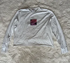 ZARA White Graphic Long Sleeve Shirt Size M thumbnail 1