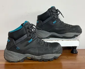 Wolverine Womens Safety Toe Work Boots ASTM EH Rated Vibram Sole Black Teal 8M thumbnail 1