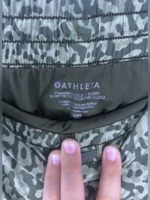 ATHLETA Sage Green Leopard Print Running Shorts | Dolphin Hem Lined thumbnail 9