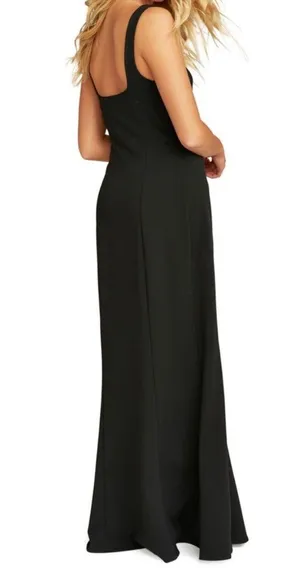 Show Me Your Mumu NWT Black Belinda Stretch Crepe Gown Size Small thumbnail 2