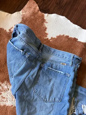 Kancan high rise button fly distressed straight leg jeans size 9/28 thumbnail 6