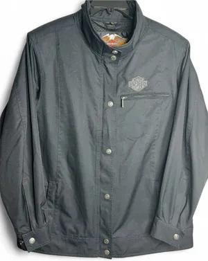 Harley Davidson Vintage Womens Nylon Parka Jacket Black Size XL thumbnail 1
