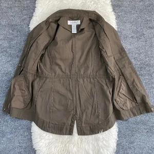 Sebby Olive Green Zip Up Military Vest Sleeveless 100% Cotton Granola Goblincore thumbnail 8