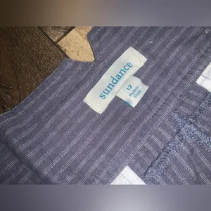 Sundance Womens Amelia linen Pant in Blue Stripe 12 $100 stripes fall casual thumbnail 4