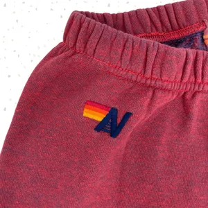 Aviator Nation Jogger Sweatpants Brick Red Maroon 5 Stripe Retro Sweats Size XS thumbnail 4