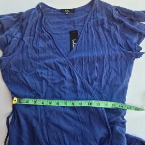 Lulus NWT 26Y Heart‎ of Marigold Denim Blue Wrap Maxi Dress R665971 Size Medium thumbnail 11