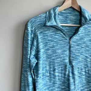 Columbia‎ half zip turquoise heathered sweater women's size L athletic outdoors thumbnail 2