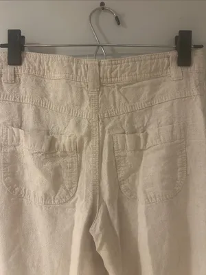 Divided Neutral Cream Drawstring Wide-Leg Chinos thumbnail 3