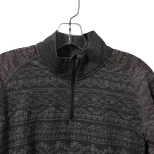 Lululemon Gray Quarter Zip Long Sleeve Thumbhole Top Size 8‎ High Neck thumbnail 2