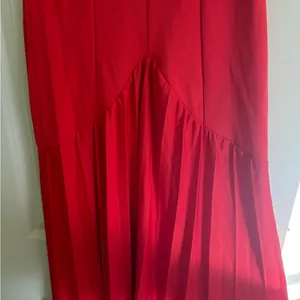 ASOS DESIGN ruffle sleeve seamed pleated maxi dress in red thumbnail 6