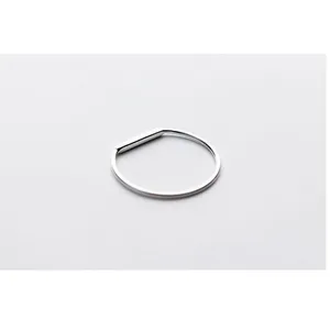 Boutique Dainty White‎ Gold-Plated S925 LOVE Bar Band Ring | Sz 6 NEW thumbnail 3
