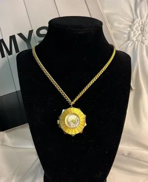Gold Tone Criterion Pendant Watch Necklace‎ thumbnail 1