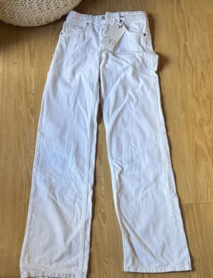 Zara White Denim Pants thumbnail 1