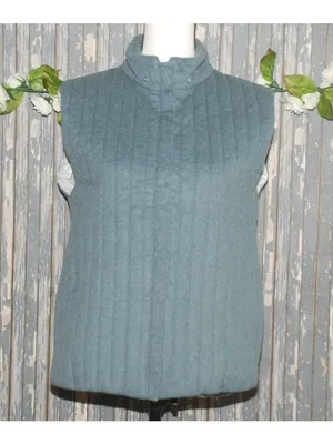 Vampire 1950 Wool Ski Vest 46 Blue Made Italy Wool Apres Ski Authier thumbnail 4