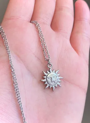 Handmade stainless steel sun boho retro vintage funky style necklace☀️ thumbnail 4