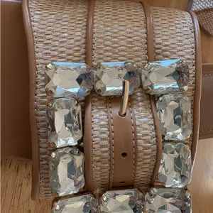 A New Day Beige Mules with Crystal Buckle rattan size 10 thumbnail 6