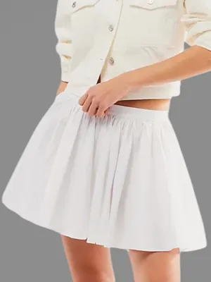 Like New Free People Gaia Full Circle Poplin Skort White Size Large thumbnail 1