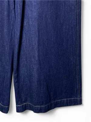Free Market Wide Leg Jeans Womens M Dark Wash High Rise Gold Chain Denim thumbnail 6