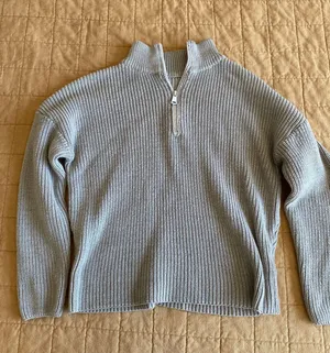 Amazon Cozy Gray Quarter-Zip Sweater thumbnail 2