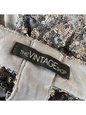The Vintage Shop Cutout Silver Sequin Sleeveless Party Mini Dress Size Large thumbnail 8