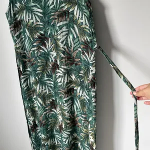 Notations Vintage Tropical Leaf Print Maxi Dress Sleeveless Green Rayon Size XL thumbnail 5
