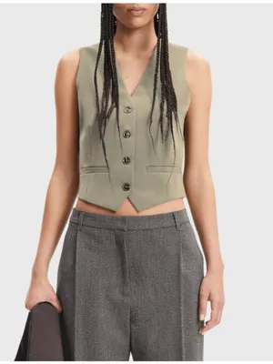 Samsoe Ramona Vest in Tan Medium Womens Sleeveless Tank Top thumbnail 12
