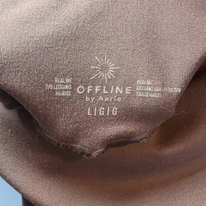 Offline by Aerie Real-Me High Rise 7/8 Leggings Brown Buttery Soft Neutral Large thumbnail 5