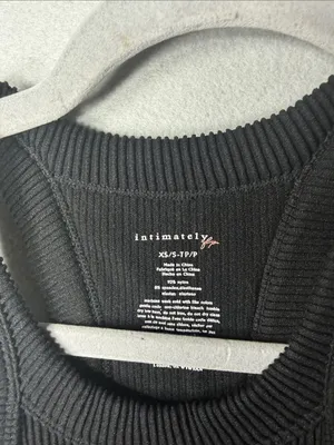 Free people Black Ribbed Racerback Tank Top - Women's Stretch Knit thumbnail 2