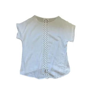 terzo millennio linen top Size M Crochet Back Detail thumbnail 2