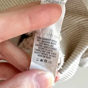 aerie Waffle Knit Long Sleeve Lounge Tee, Beige, Size Medium thumbnail 9