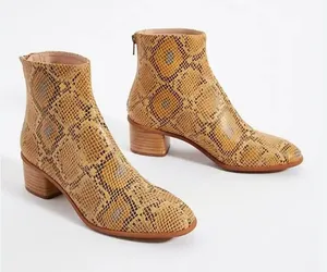 New Anthropologie Snake Print Ankle Heel Booties thumbnail 1