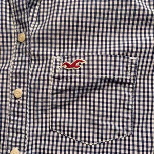 Hollister Button up Shirt Long‎ Sleeve Women's Size L Blue Checked thumbnail 7