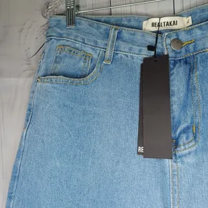 RealTakai Barrel Leg Baggy Light Wash Blue Denim Jeans NWT thumbnail 8