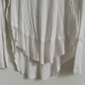 Free People We The Free Thermal Long Sleeve Top Size Small white Cochineal Knit thumbnail 5