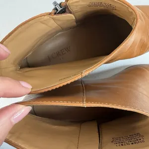 J.Crew Sz 9.5‎ Reagan Leather Ankle Boots Brown Leather Booties Women's G7871 thumbnail 6