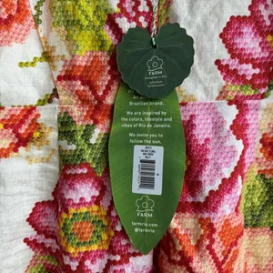 NWT Farm Rio Anthropologie Vintage Floral Deep V Mini Dress Size Medium Vacay thumbnail 4