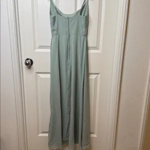 Birdy Grey Sage Amy wide scoop neck spaghetti strap sage green dress sz XS thumbnail 8