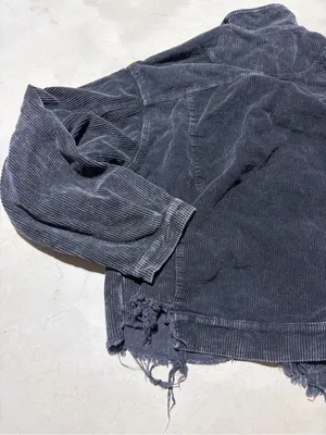 POL Corduroy Button-Up Jacket in Charcoal Black large thumbnail 7