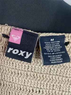 Y2k Roxy crochet mini coverup dress size medium 100% cotton thumbnail 8