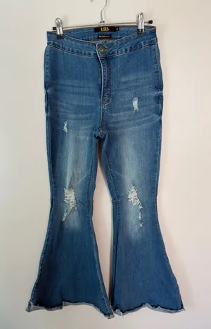Lucky and Blessed Xtreme Flare Jeans 4 Distressed thumbnail 1