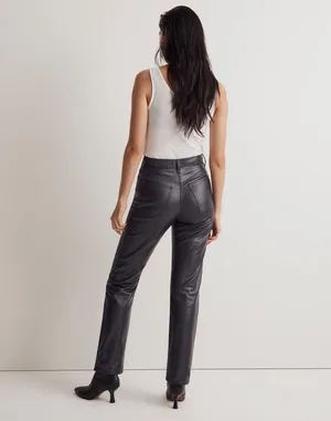 Madewell Faux Leather 90s Straight Straight Leg Pant Size 28 thumbnail 3